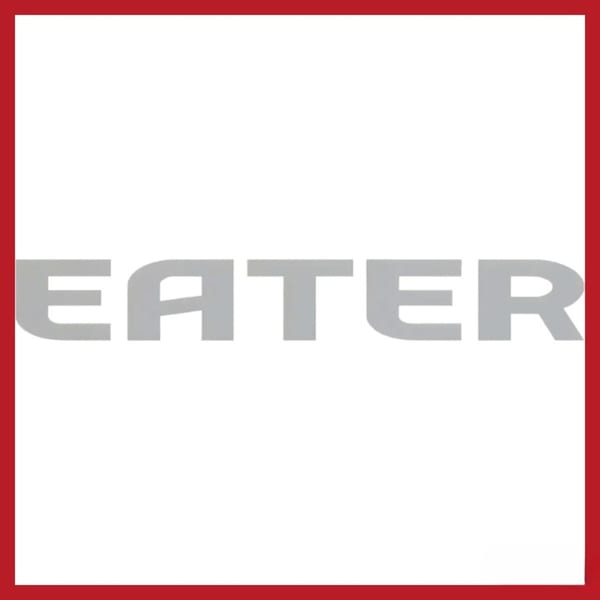 The word "EATER" in large, light gray, sans-serif letters on a white background.