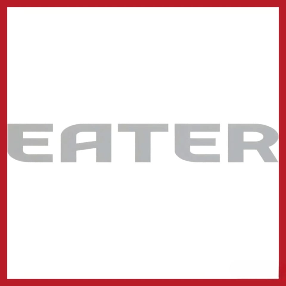 The word "EATER" in large, light gray, sans-serif letters on a white background.