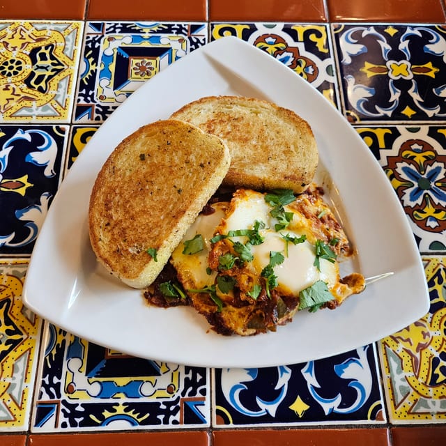 Shakshuka with Garlic Toast.