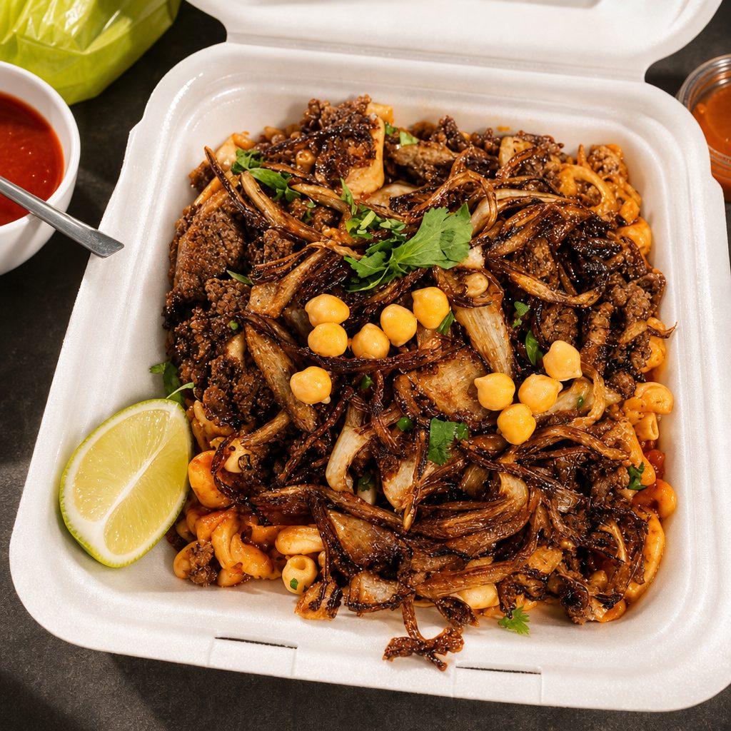 Chicken Kushari Plate.