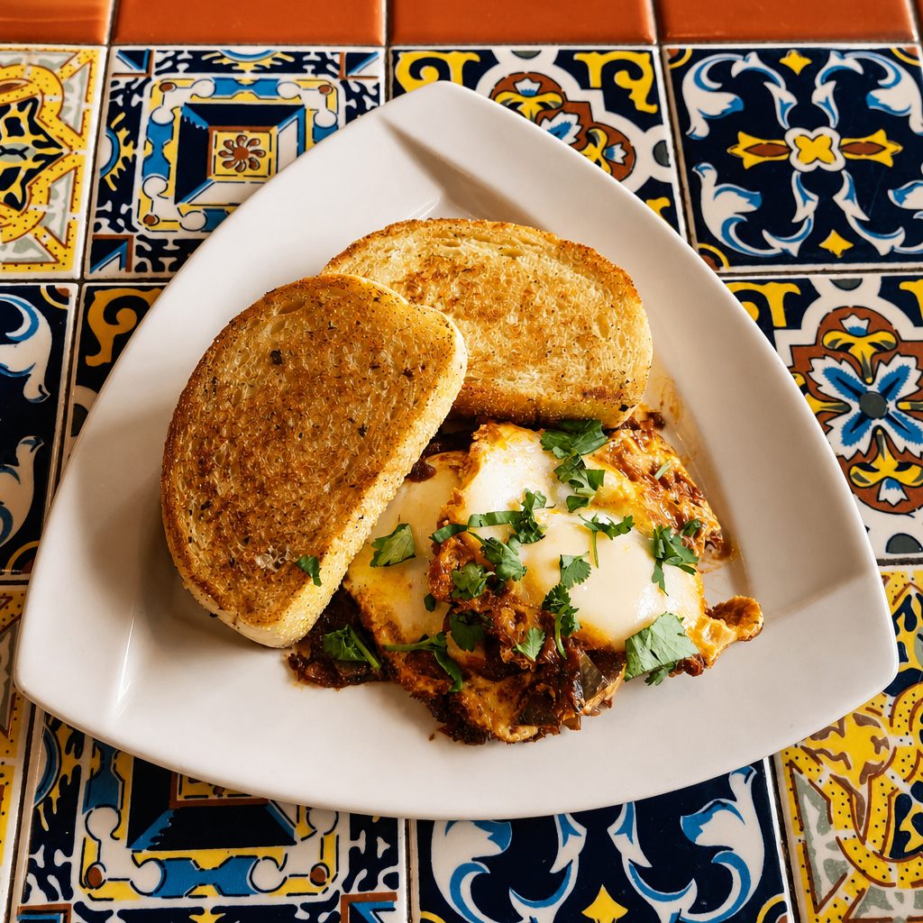 Shakshuka with Garlic Toast.