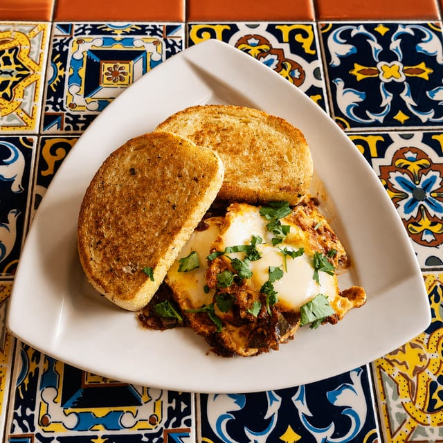 Shakshuka with Garlic Toast.